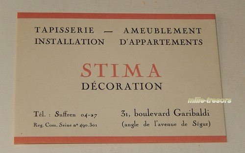 Ancienne carte visite - de,