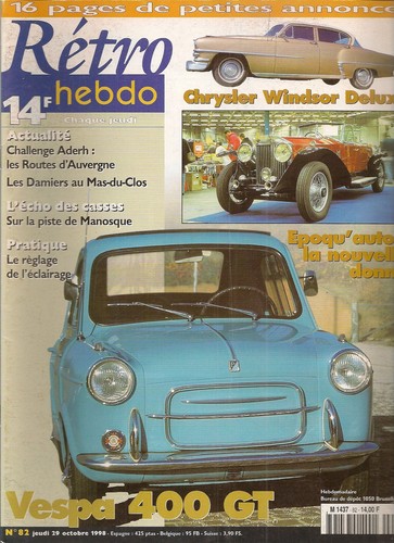 Retro hebdo vespa 400 gt - retro,