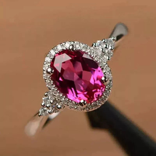 Bague diamant saphir - , rose