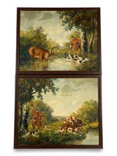 Paire de tableaux huile sur