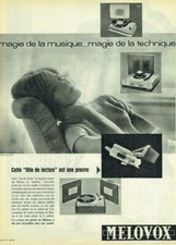 publicité Advertising 0121 1960  Melovox tourne disques  tete de lecture bivalen