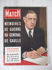 PARIS MATCH N°289 OCT.1954 MEMOIRES DE GUERRE DU GENERAL DE GAULLE