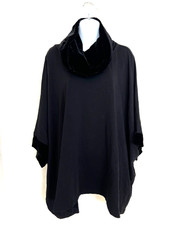 Capote Black Velvet Trim Cowl