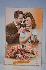 CPA CARTE POSTAL STE SAINTE CATHERINE DENTELLE AJOURE BONNET FILLE GARCON ANCIEN