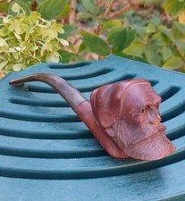 ANCIENNE PIPE EN BOIS SCULPTÉ TÊTE PERSONNAGE À BARBE PIRATE ? 