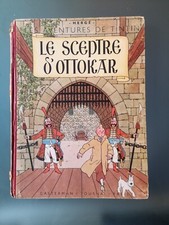BD TINTIN - LE SCEPTRE D'OTTOKAR - 1947 - EO COULEURS B1 TITRE ROUGE ÉTAT MOYEN