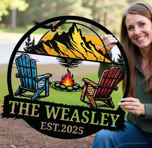 Personalized camping metal - personalized,