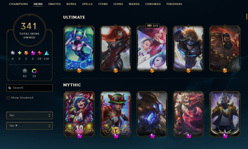 Compte lol 341 skin gold - 341,