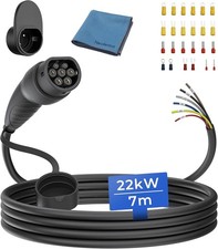 Câble Recharge Type 2 Extrémité Ouverte 22kW 7m Mono/Triphasé 32A Wallbox/Borne