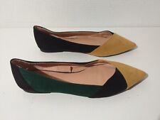 Escarpins Plats Femme Zara Noir Jaune et Vert