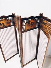 Paravent en bois et tissu avec