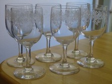 BACCARAT 6 ANCIENS VERRES APERITIF CRISTAL MODELE SEVIGNE  ht 11 cm EPOQUE 1920