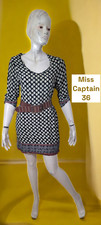 Little Miss Captain Taille 36  ? Superbe robe manches 3/4 noir gris femme