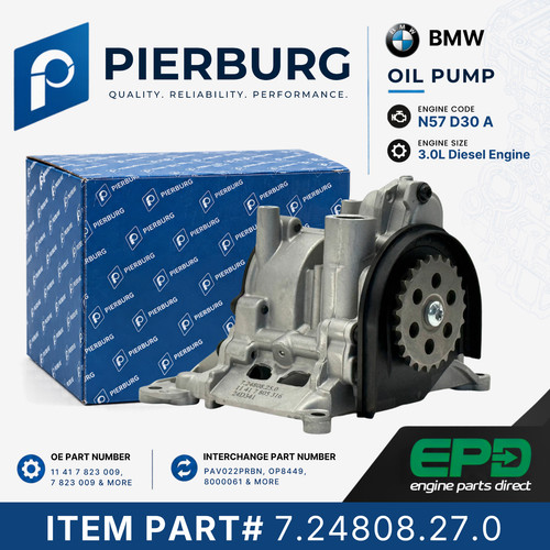 Bmw n57d30c pierburg - bmw, huile