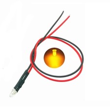 1x Ampoule LED diode luciole Jaune Pré Câblé 3mm haute luminosité 12V