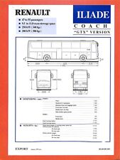 RENAULT COACH / ILIADE " GTX " VERSION / TECHNICAL DATA de 1997 / ENGLISH