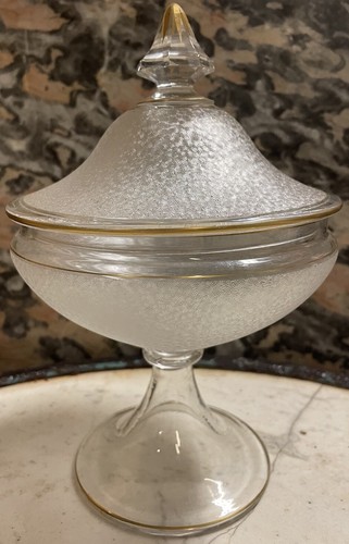 Drageoir cristal givré ancien - drageoir,