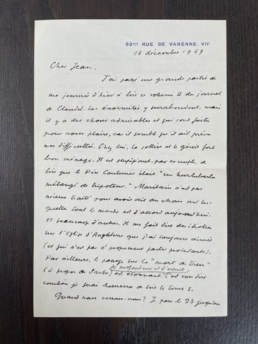 Julien green lettre - julien,
