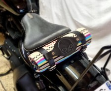 Porte support couverture en Cuir véritable Noir SKULL + Couverture Mexicaine