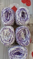 Lot de 5 Pelotes Violet et Blanc (460g)
