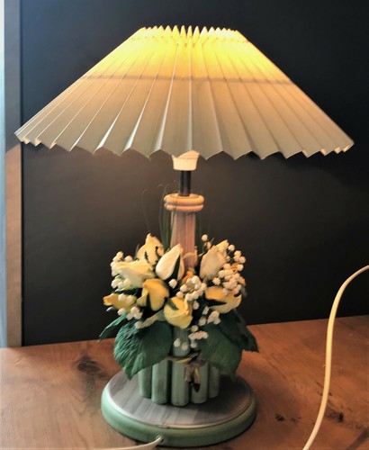 Ancienne lampe bouquet shabby - lampe,