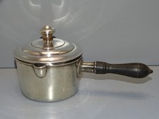 -ANCIENNE CASSEROLE A SAUCE ARGENT Poinçon Charançon avec son COUVERCLE   D