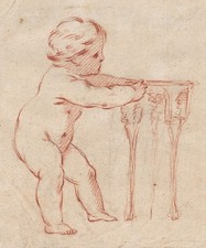 Table D'Enfant Sanguine Dessin Rötelzeichnung Dessin 18ème Siècle