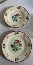 2  Grands Plats Ronds Ancien Polychrome  Faience Longwy Modele Marseille 