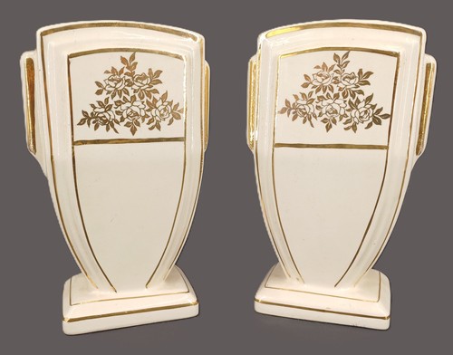 Paire vases faience art - paire,