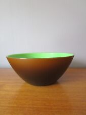 SALADIER MARRON INTERIEUR VERT ANIS EN MELAMINE SIGNE  GUZZINI MADE IN  ITALIE