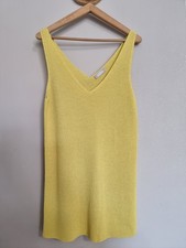 POLES : PULL TUNIQUE LONG SANS MANCHES MAILLE TRICOT 