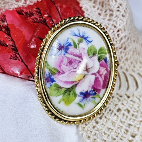 Broche vintage porcelaine - vintage,