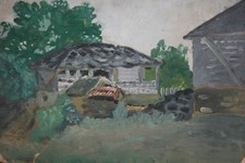 Tableau ancien huile paysage