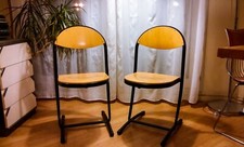 Joli lot de 4 Chaises industrielles Années  50 / 60 TBE