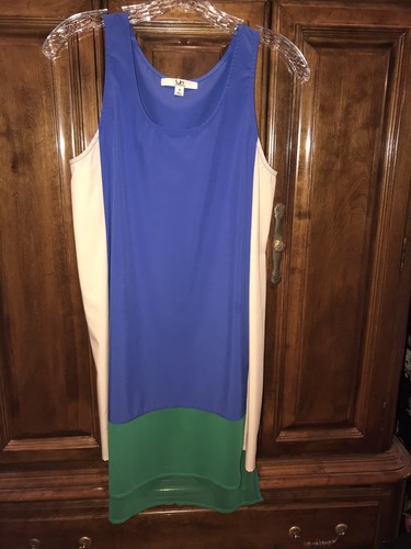 Blue green sleeveless shift - blue,