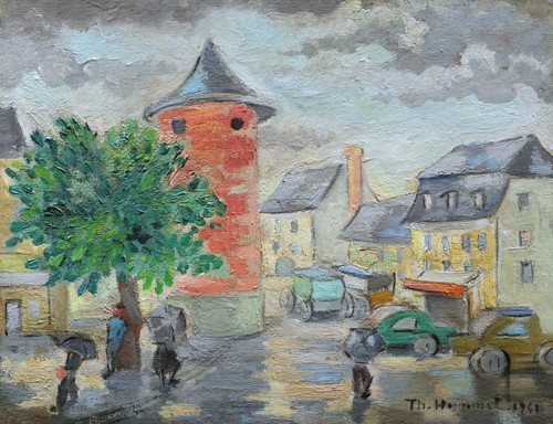 Tableau paysage vue espalion - tableau,