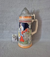 Chope de bière avec couvercle 95 % zinn Gerz Germany 9