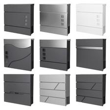 Boîte aux lettres murale moderne en acier inoxydable clés compartiment journaux