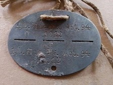 Plaque identité  allemand ww2 - Germand Dogtag ww2 - Piastrina Tedesca ww2