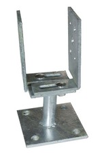 HV4269 Pied de Poteau Hauteur réglable diamètre galvanisé à Chaud argenté 65-...