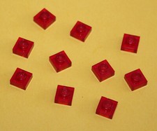 10 X Lego TrRed Plate 1x1 ref 3024 set 3426 6351 6929 885 9448 4561 857 9364 ...