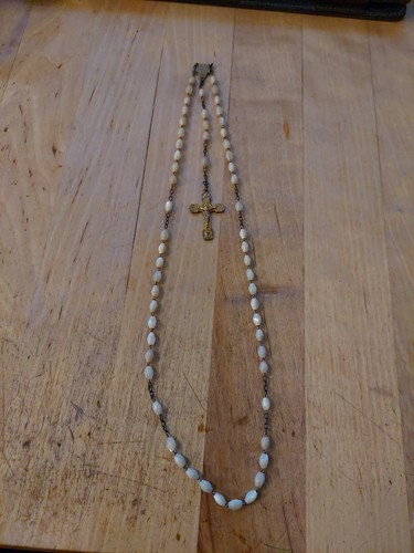 Ancien chapelet nacre argent - ancien,