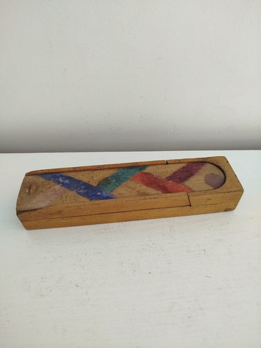 Vintage ancien plumier bois - plumier,