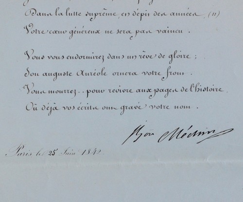 Beau poème calligraphié - , du