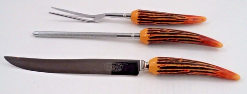 Vtg stainless carving set - 3,