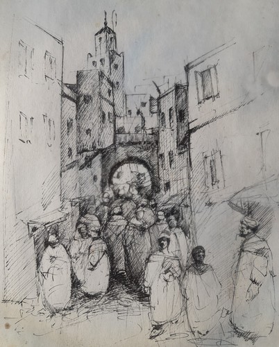 Orientaliste casbah entourage - orientaliste,