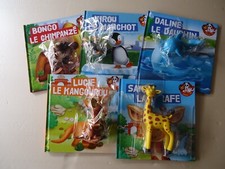 LOT 5 LIVRES ENFANT AVEC MINIATURES : COLLECTION " LES ANIMAUX DU ZOO "