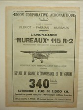 4/1936 PUB UCA BIPLACE AVION CANON MUREAUX 115 R-2 MOTEUR CANON HISPANO-SUIZA AD