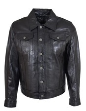 Veste En Cuir Noir Pour Homme