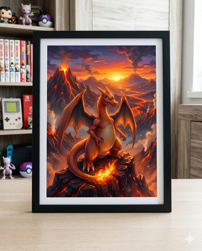 Tableau pokémon dracaufeu - tableau,